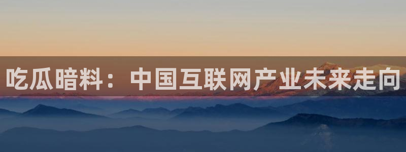 国产精品韩日中出吃瓜：吃瓜暗料：中国互联网产业未来走向