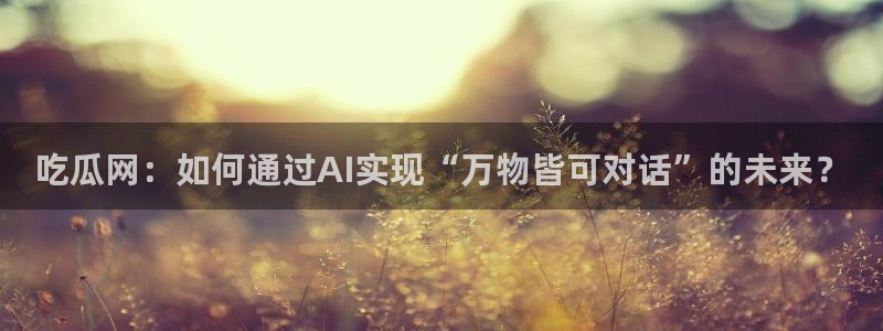 nanataipei吃瓜:吃瓜网:如何通过AI实现“万物皆可对话”的未来?